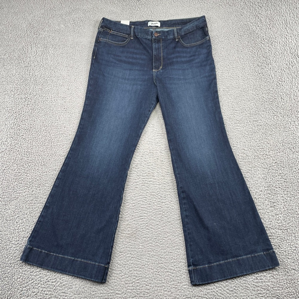 Wrangler Jeans Womens 34x30 Blue Bespoke Trouser High Rise Stretch Denim